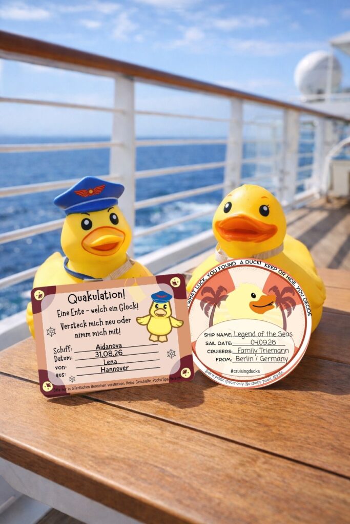 Gummienten auf Kreuzfahrten mit Etikett – Cruise Ducks an Bord eines Kreuzfahrtschiffs